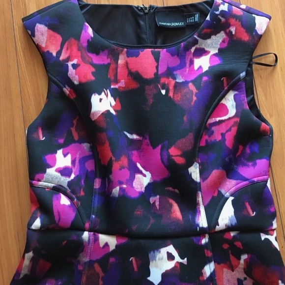 Multi color Fit & Flare A Line Scuba Dress - Picture 2 of 5